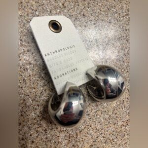 Anthropologie Shiny Silver Earrings